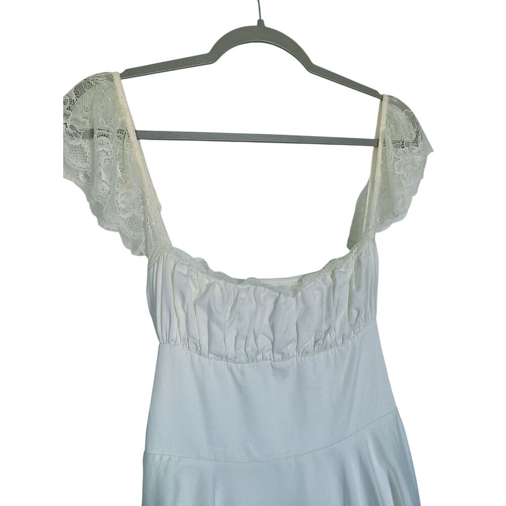 HOUSE OF CB Kaia Lace Trim Fit & Flare Mini Dress Ivory Size Large - Picture 6 of 9